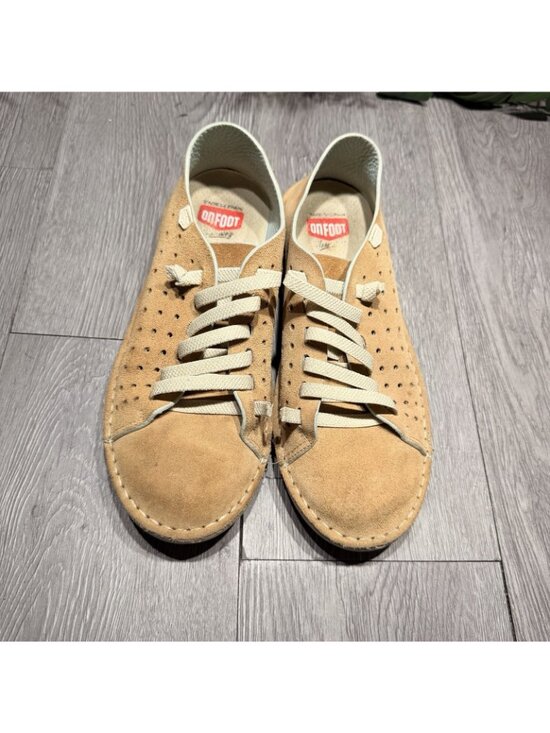 On Foot Silken Low Top Sneaker Perforated Tan Size 38 Spain main image 7